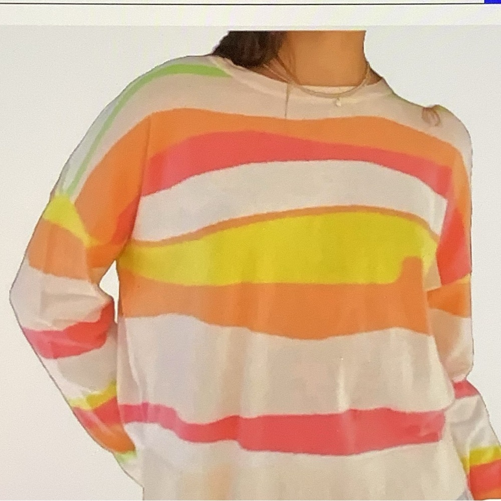 WISPR by Brodie "Sunset Victory" Abstract Cotton Silk blend Oversized Sweater S